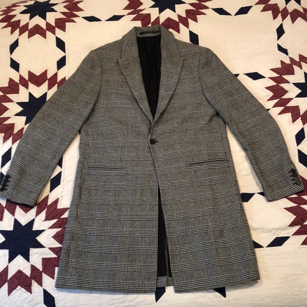Allsaints Checked Topcoat